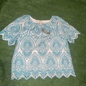 Chicos Embroidered Poullover Top